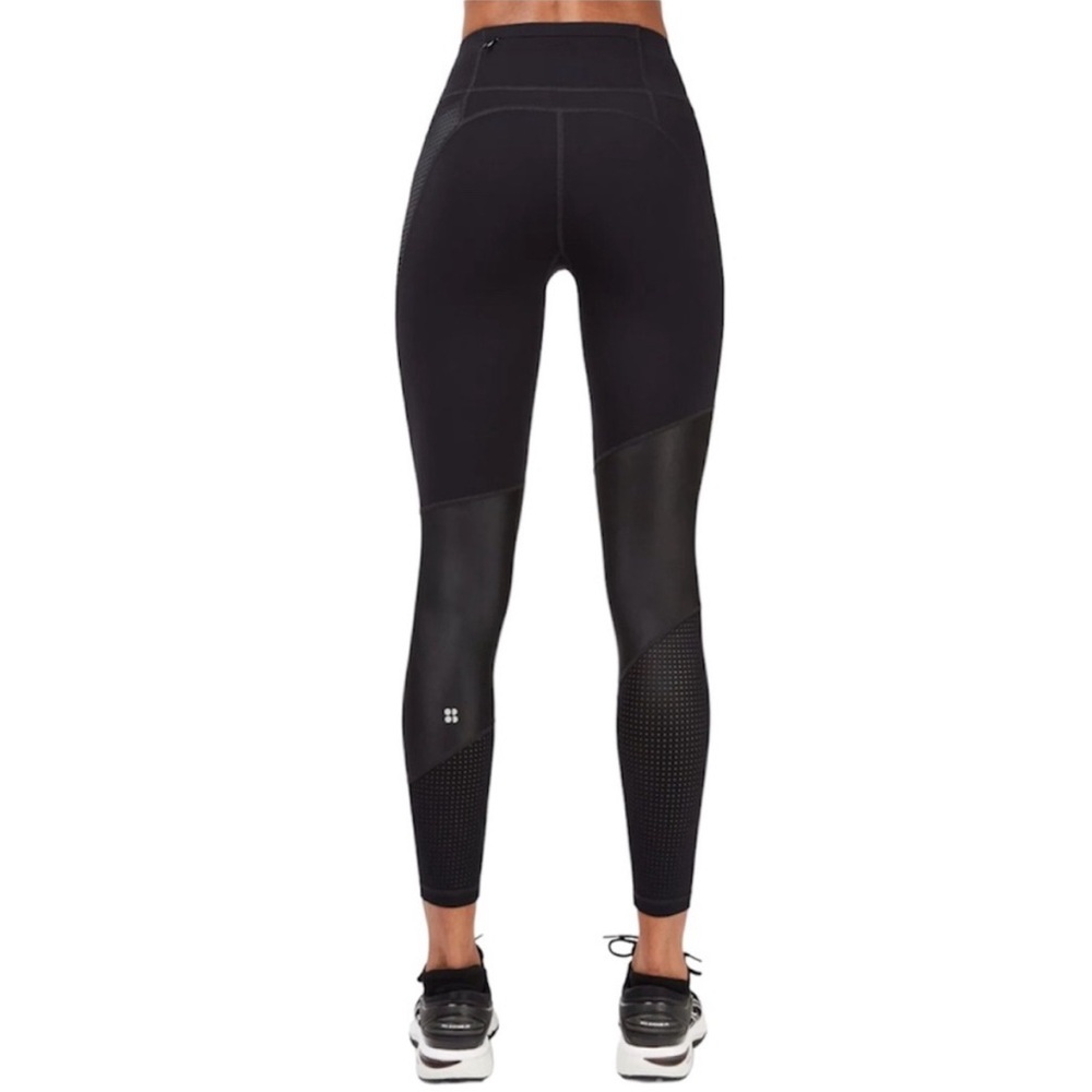 Sweaty Betty The Power 7/8 Length Black Mesh Athletic Leggings